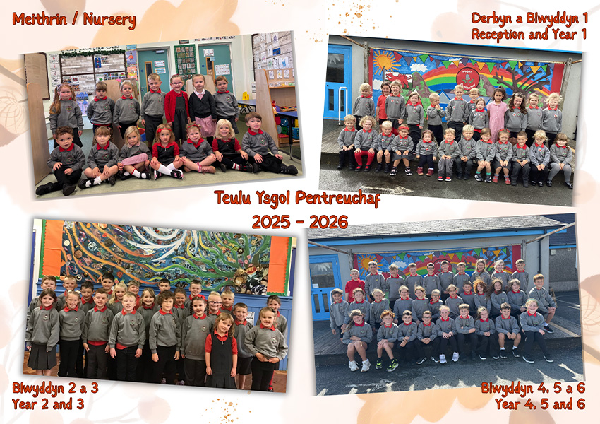 Lluniau o plant sydd yn yr ysgol flwyddyn 2025-26